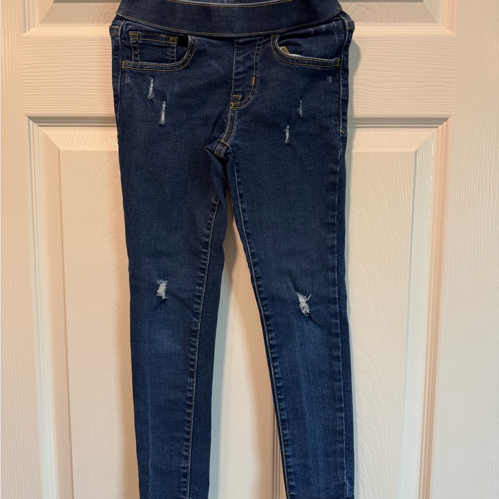 Girls Blue Distressed Jeans